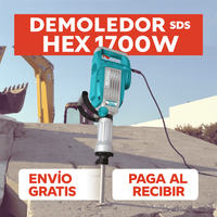 Demoledor Industrial TOTAL SDS HEX 1700W – 50J con Maletín y Cinceles miniatura 11
