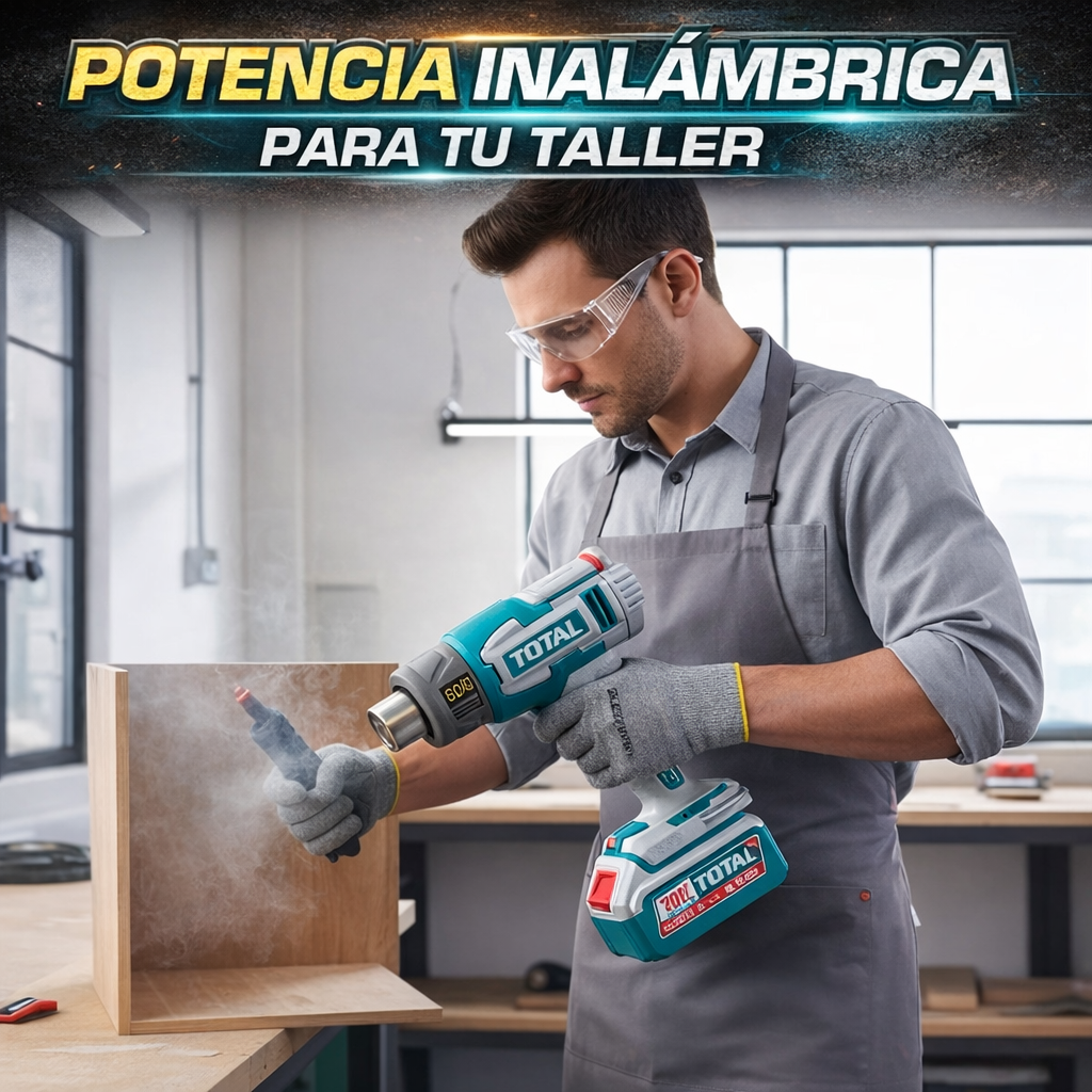 Combo Inalámbrico TOTAL 20V Impacto 850NM + Pistola de Calor LCD