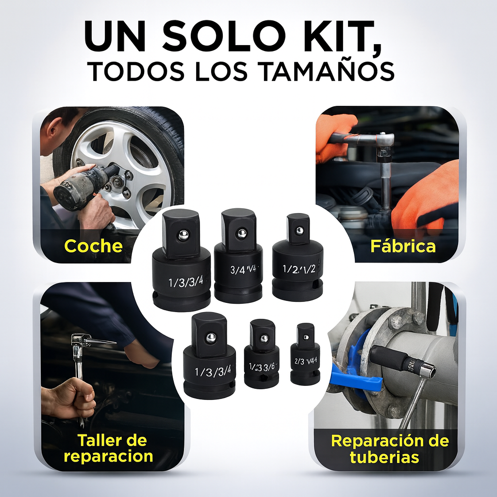 Juego de Adaptadores de Impacto Profesional – Acero Cromo Vanadio