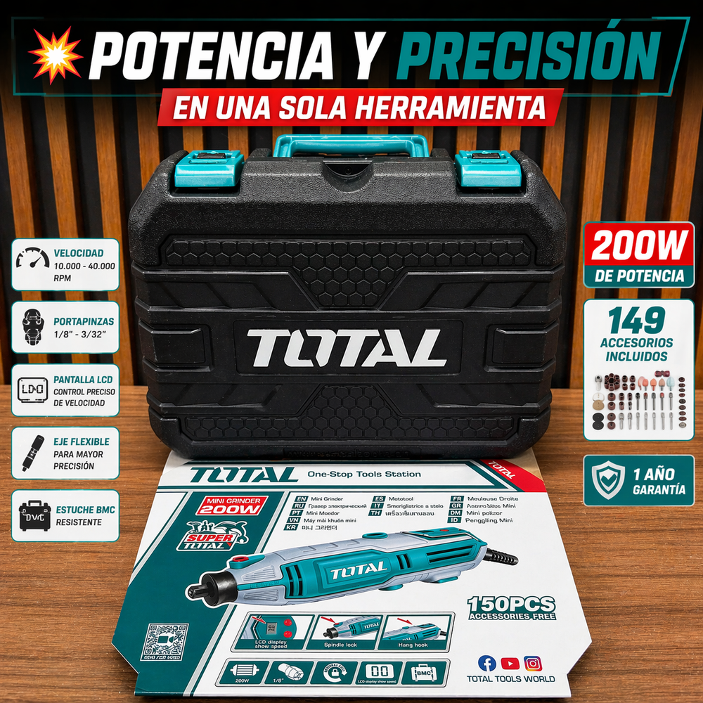 Mototool TOTAL 200W + 149 Accesorios — Multifunción Profesional (UTG2006) - vista 5