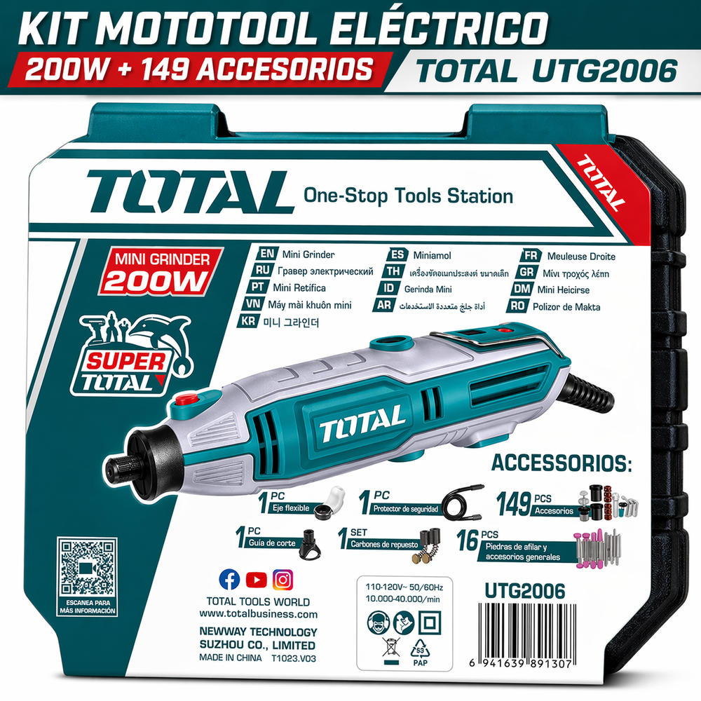 Mototool TOTAL 200W + 149 Accesorios — Multifunción Profesional (UTG2006) - vista 9