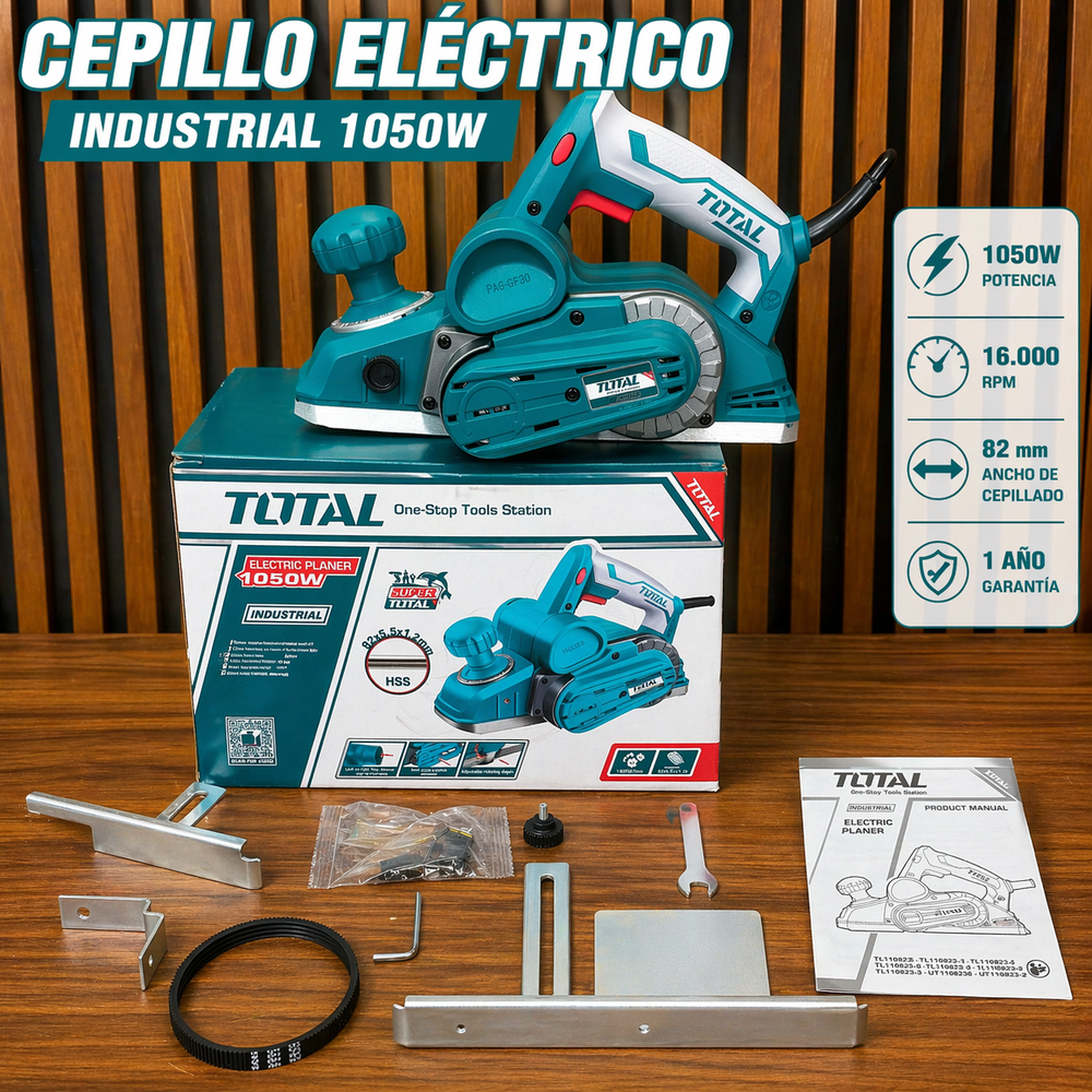 Cepillo Eléctrico Industrial TOTAL 1050W — 82mm Profesional - vista 4