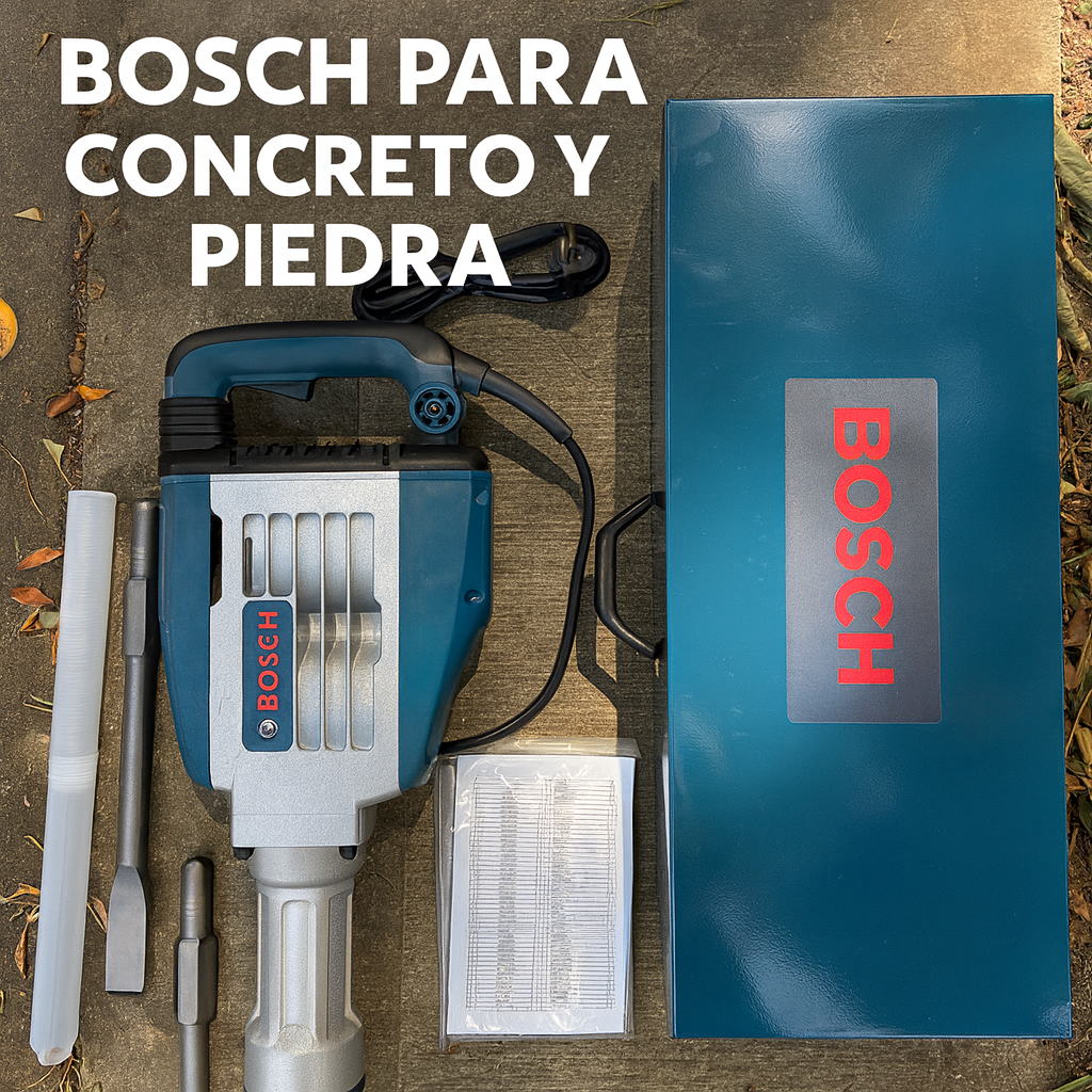 Demoledor  Bosh 1850 W   Potencia Alemana para Trabajo Pesado con estuche metalico