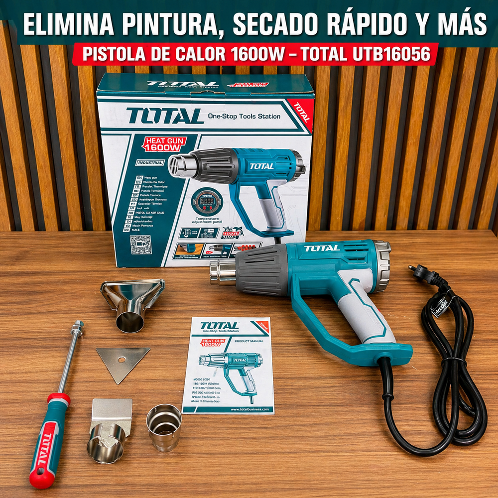 Pistola de Calor TOTAL 1600W + 3 Boquillas + Raspador (UTB16056) - vista 5