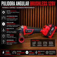 Combo Vepsan Rojo - Taladro 1/2 - Pulidora 4/5 - Rotomartillo SDS PLUS - Llave de impacto de 350 NM de 1/2 - con 4 Baterías y 2 Cargadores miniatura 7