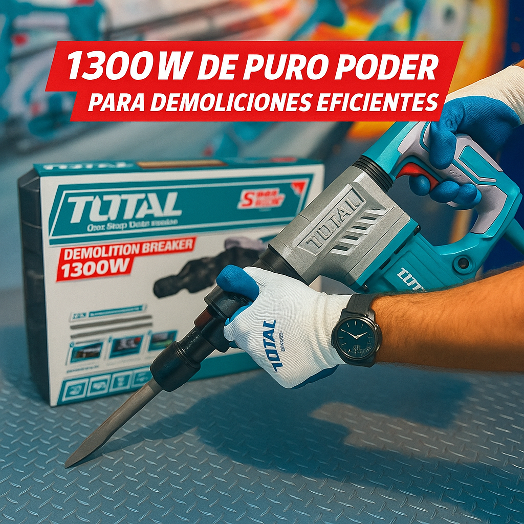 Demoledor TOTAL 1300W – Demolición Potente y Precisa para Profesionales
