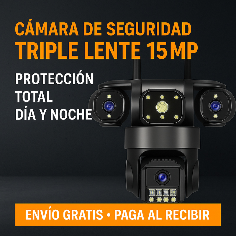 Seguridad Total - Cámara 3 Lentes WIFI Giratorios 360° foto 7