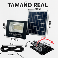 Reflector Solar 1000W + Panel y Control – Iluminación LED Potente y Ecológica para Exteriores miniatura 8