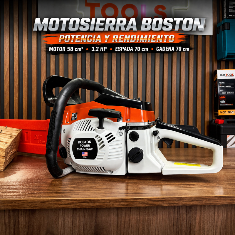 Motosierra Boston Profesional 70 cm – 58 cm³ – 3.2 HP - vp foto 2