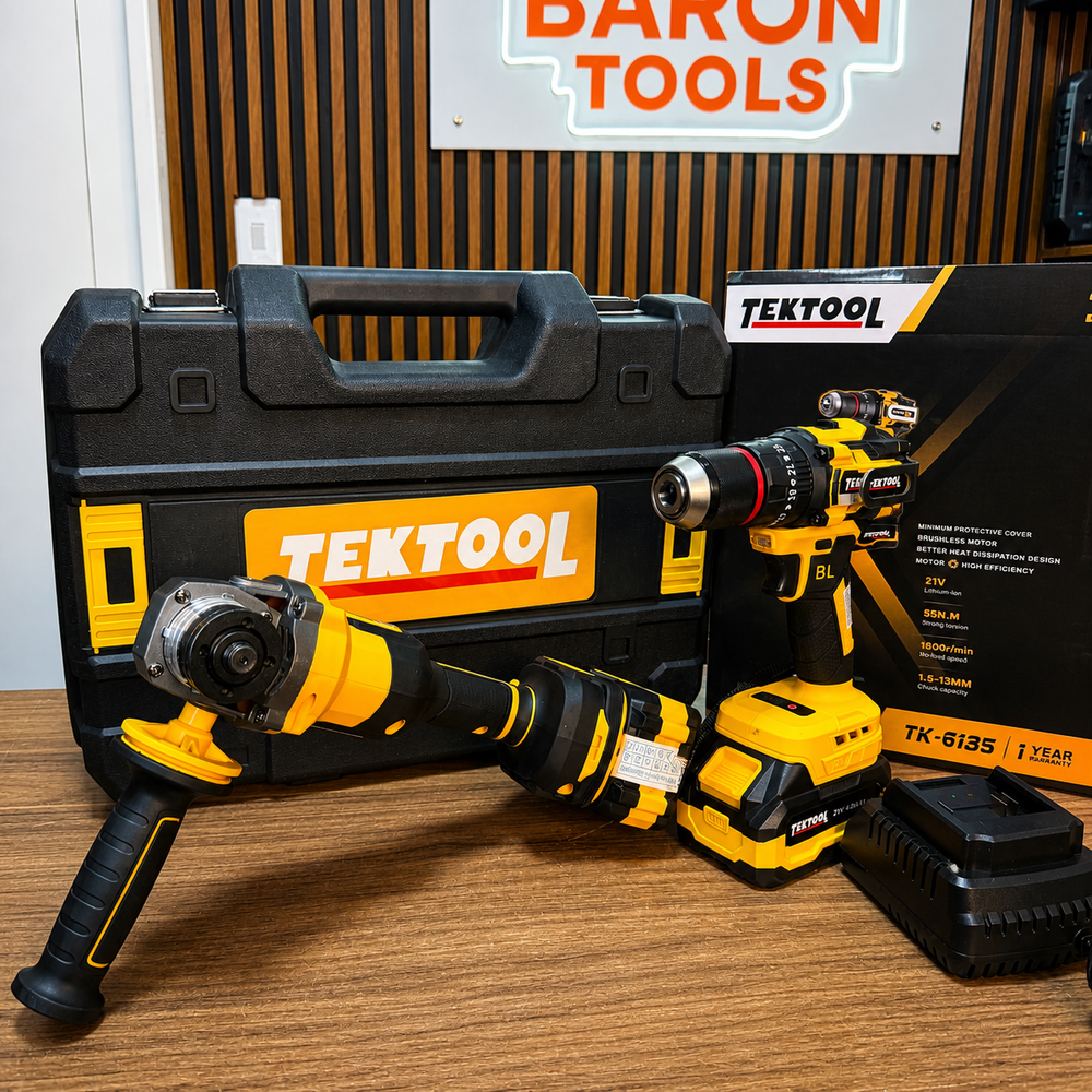 🔧 Combo TEKTOOL Brushless 21V: Taladro 535Nm + Pulidora 125mm + 2 Baterías - BM - vista 7