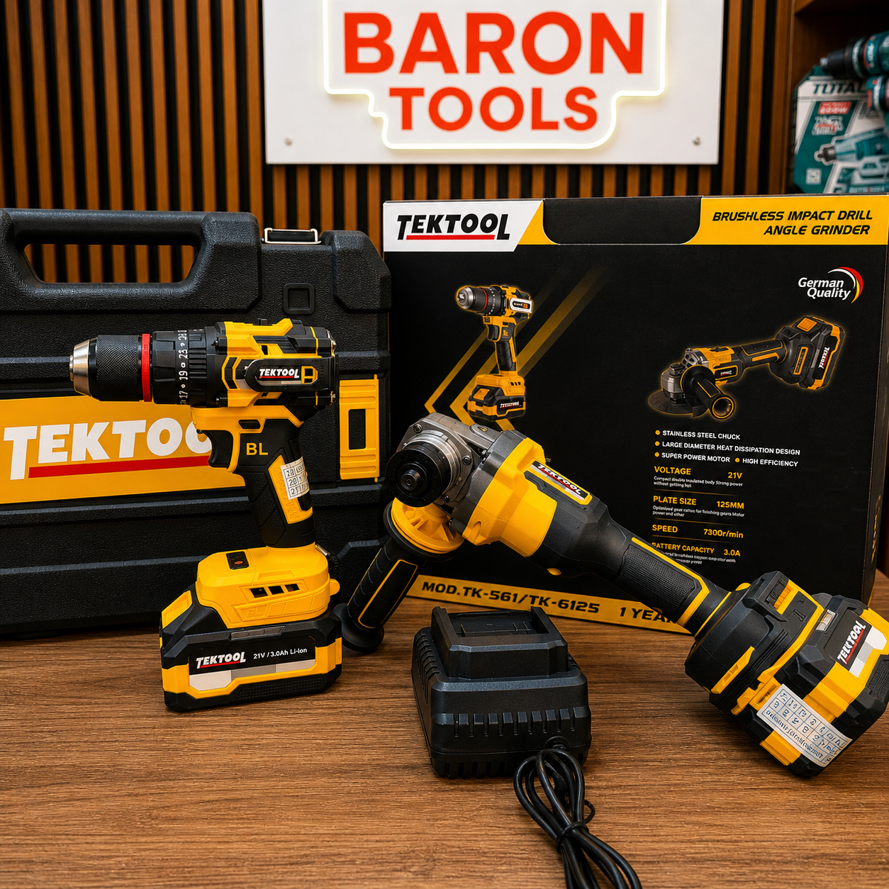 Combo TekTool Taladro 1/2 (55Nm) + Pulidora 850W – Potencia y Versatilidad en tus Manos