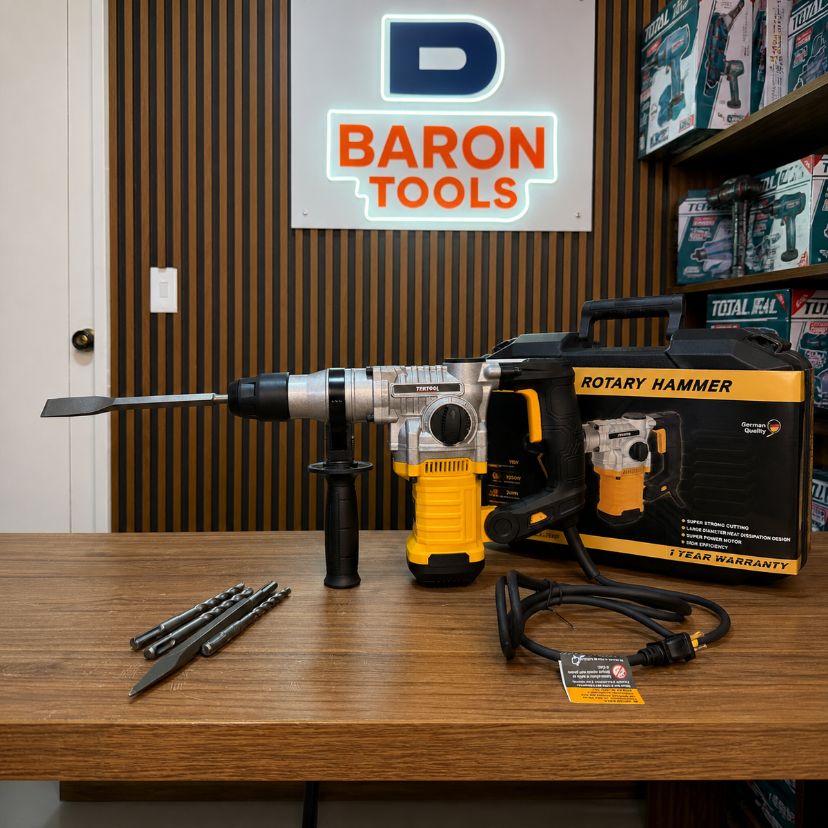 🔧 ROTOMARTILLO TEKTOOL 1050W – POTENCIA REAL PARA TRABAJO PESADO - en uso