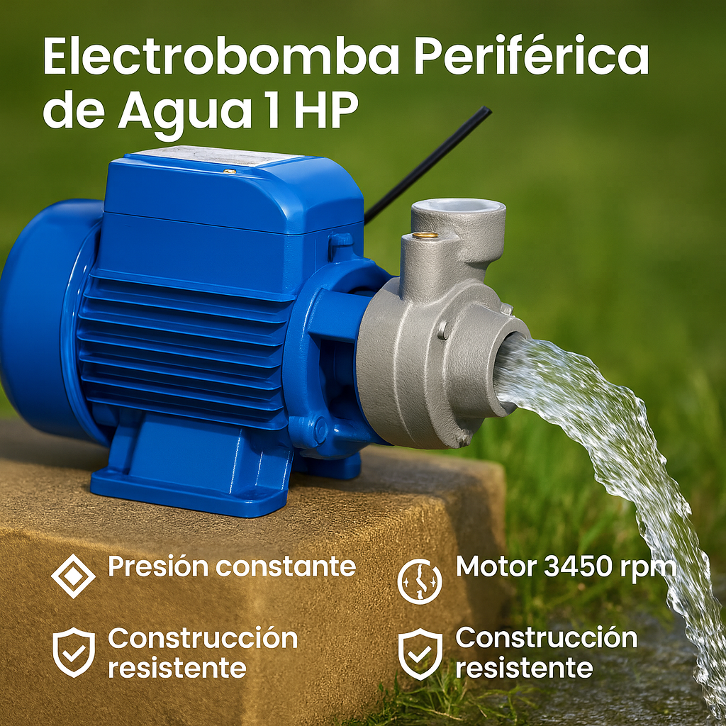 Electrobomba 1 HP – Periférica para Tanques, Pozos y Jardines