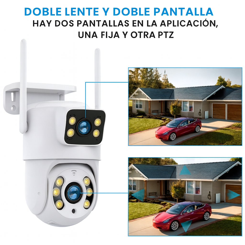 Cámara de Vigilancia Doble Lente WiFi PTZ – Seguridad Total en Todo Momento