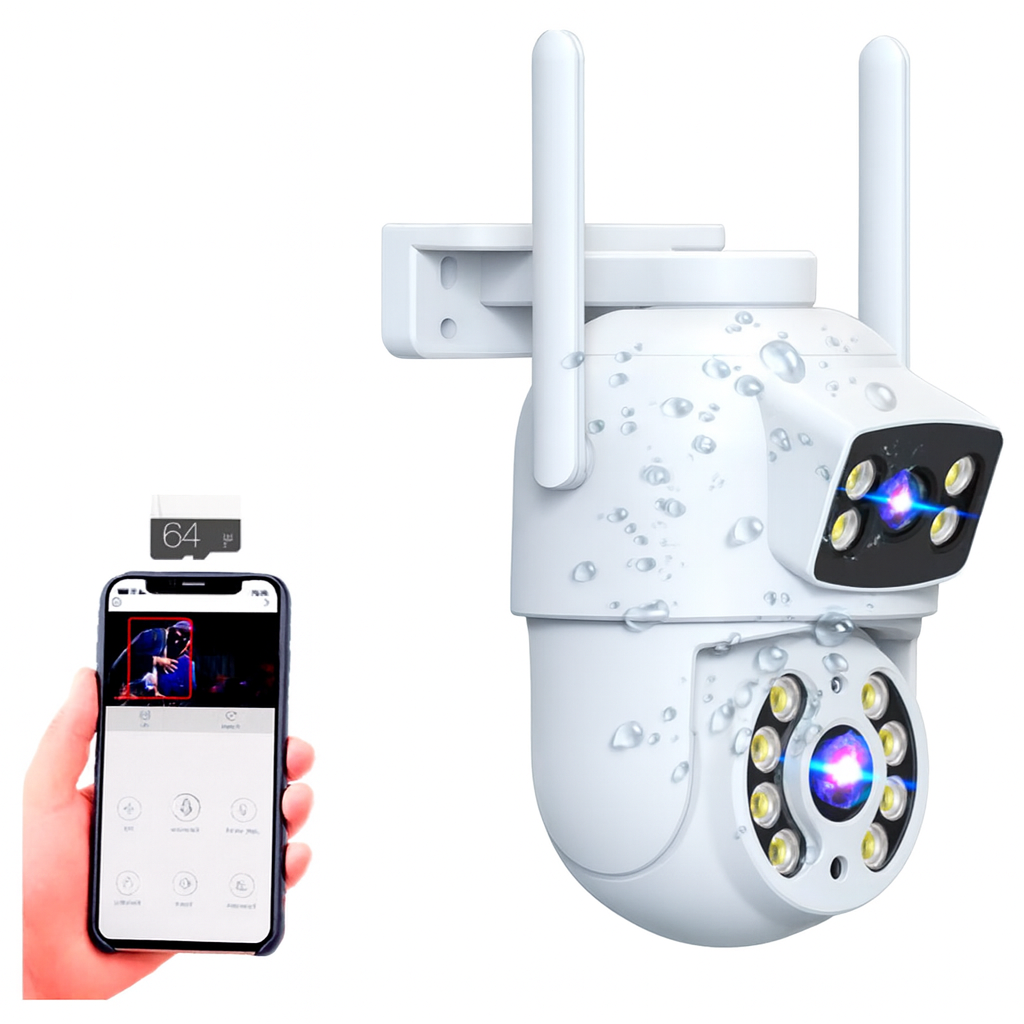 Cámara de Vigilancia Doble Lente WiFi PTZ – Seguridad Total en Todo Momento