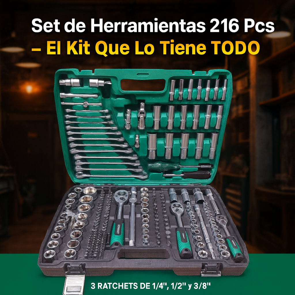 Set de Herramientas de 216 Piezas CR-V Originales GERMANY