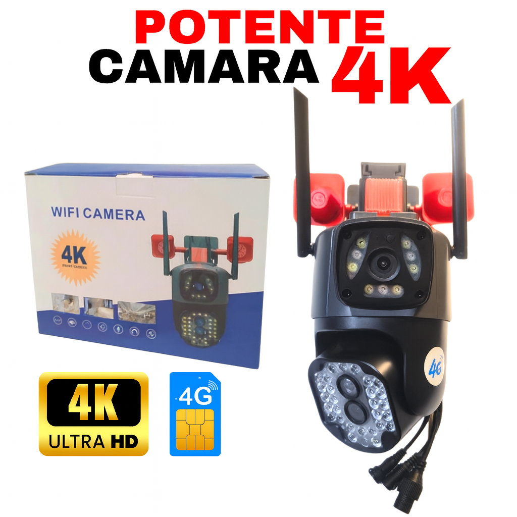 Cámara de Seguridad Inteligente con SIM Card 4G   Vigilancia 24/7