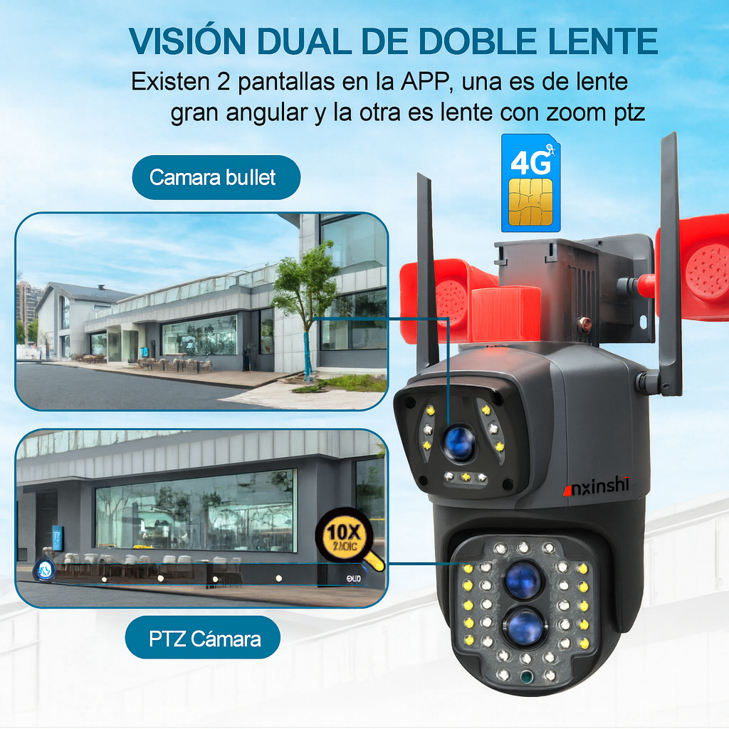 Cámara de Seguridad Inteligente con SIM Card 4G   Vigilancia 24/7