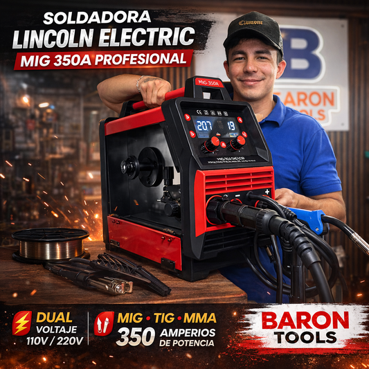 Inversor Multiproceso Lincoln Electric 350 AMP -  MIG con gas y MIG sin gas / LIFT TIG / MMA  - VOLTAJE DUAL 110V - 220V