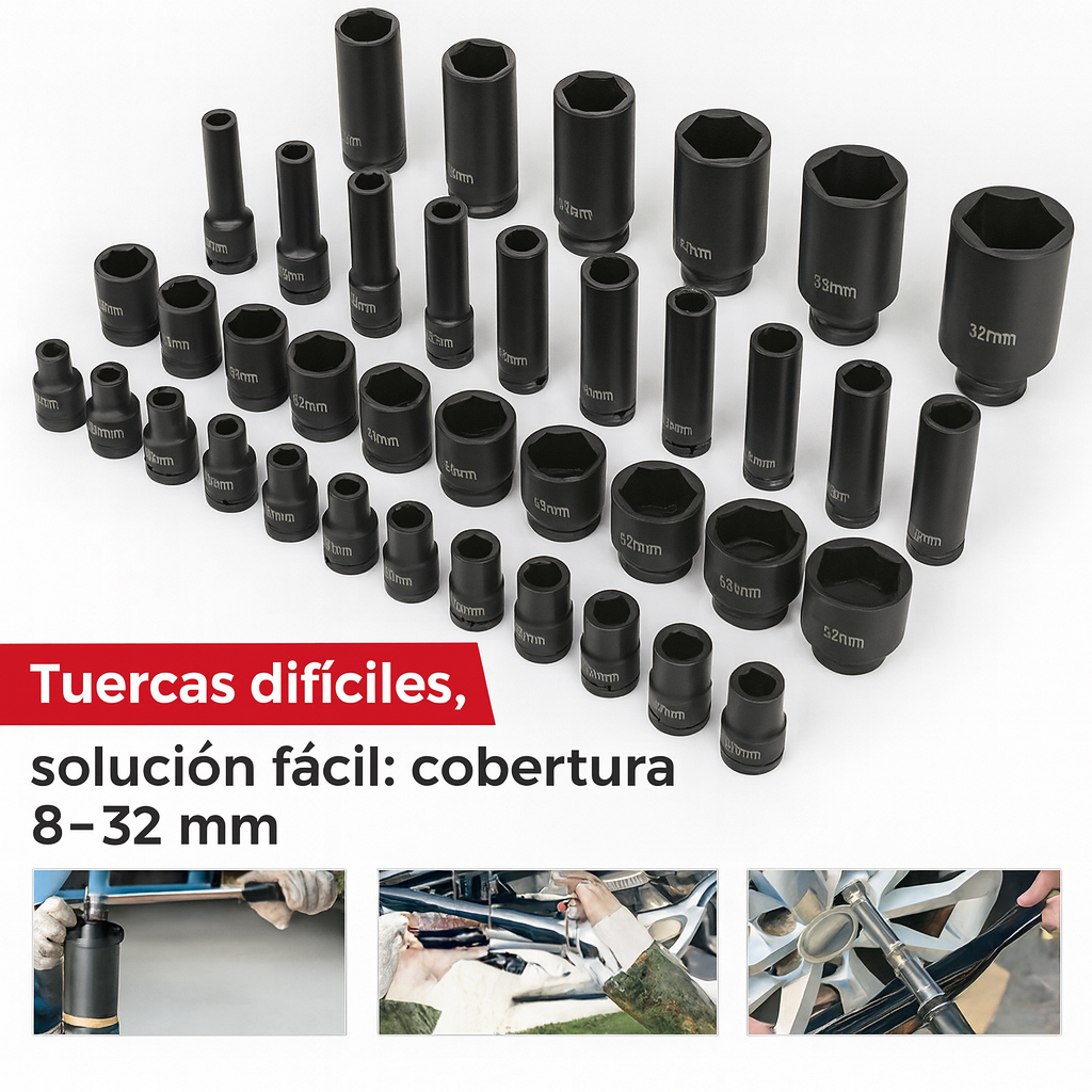 Juego de copas de impacto de 35 piezas