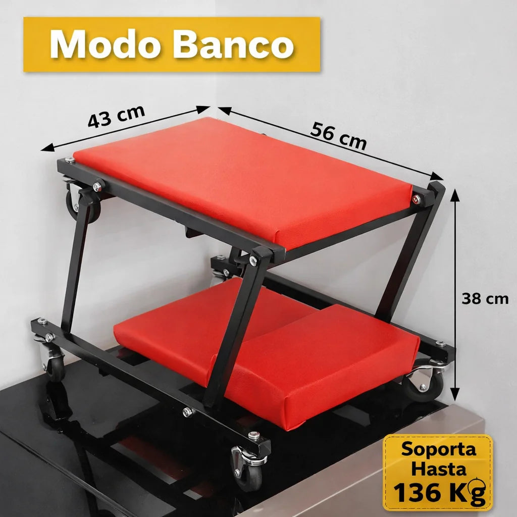 CamillaTipo Z - 2 En 1 Profesional Para Mecánicos – Soporta 120Kg a 150 Kg