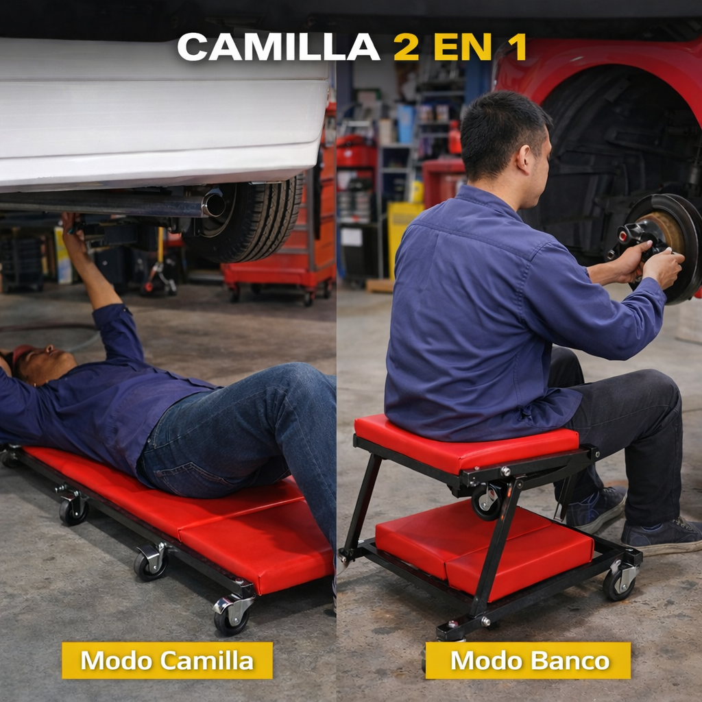 CamillaTipo Z - 2 En 1 Profesional Para Mecánicos – Soporta Hasta 136 Kg