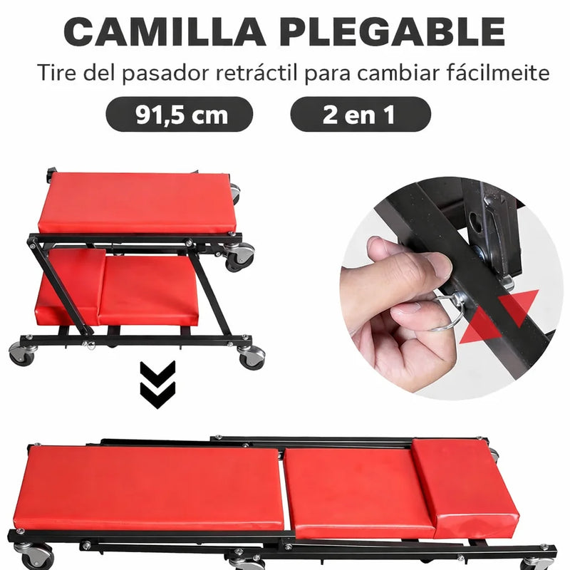 CamillaTipo Z - 2 En 1 Profesional Para Mecánicos – Soporta 120Kg a 150 Kg foto 6
