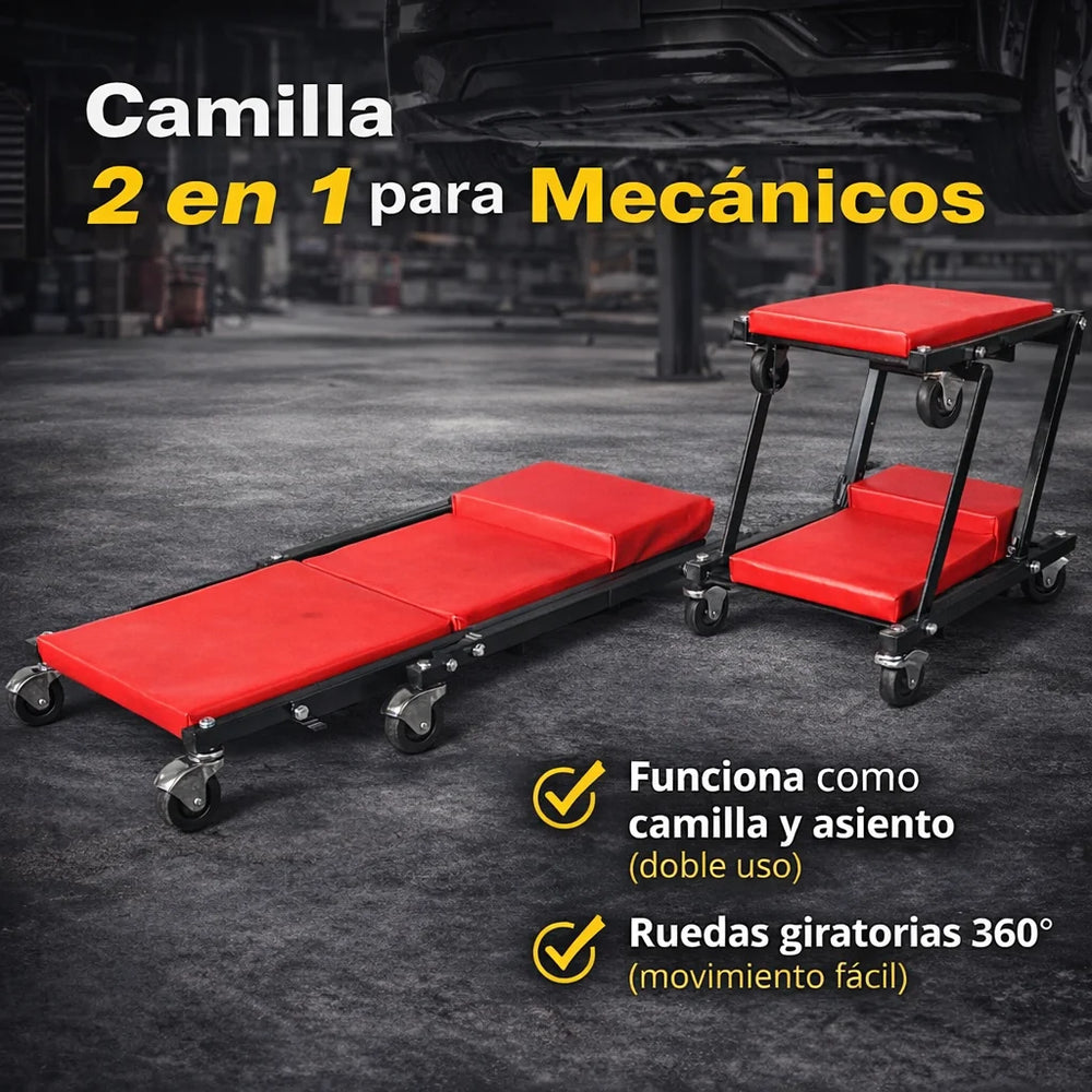 CamillaTipo Z - 2 En 1 Profesional Para Mecánicos – Soporta 120Kg a 150 Kg - 1