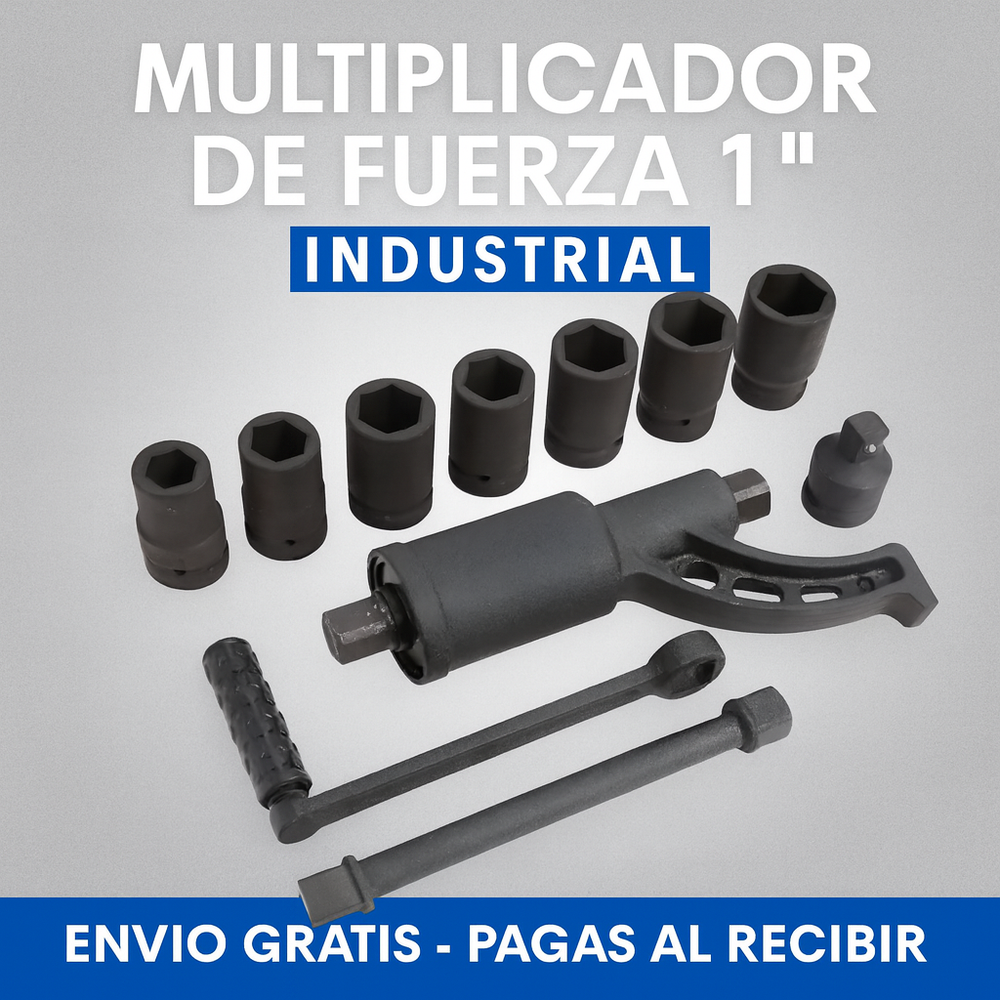 Multiplicador de Fuerza Industrial – 4800Nm | Kit Completo con Copas, Adaptador y Maletín - 12