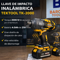 Llave de impacto inalámbrica TEKTOOL ORIGINAL 2 Baterias 4.0 A.h 2000 N.m miniatura 6
