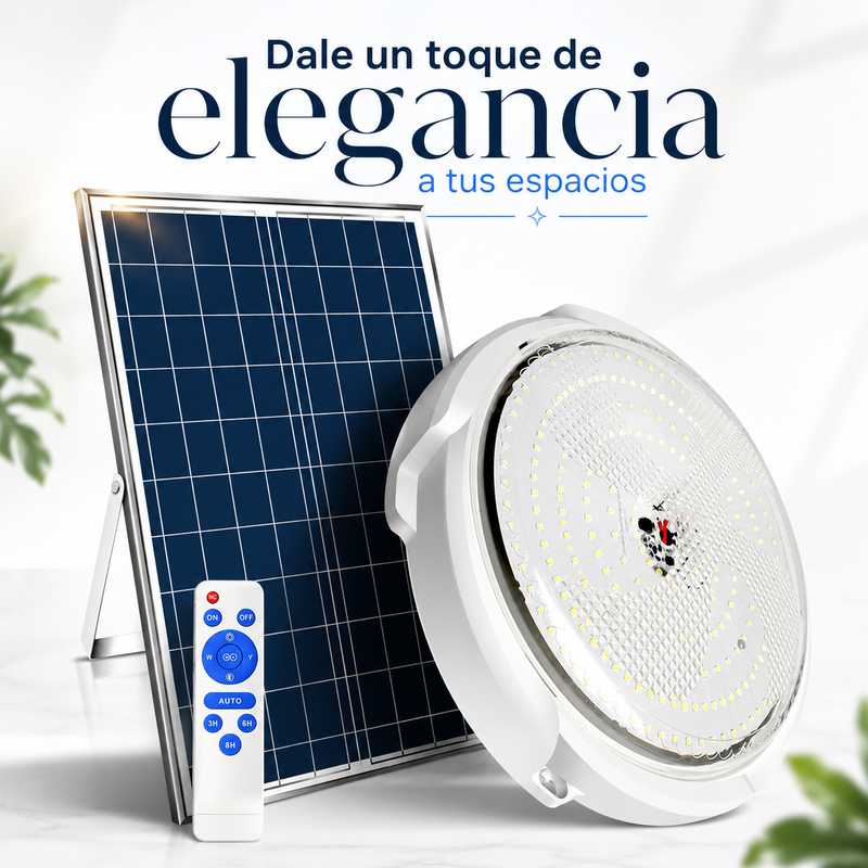 Lámpara Solar Jortan de Techo 100W con Control Remoto y 3 Tonos de Luz foto 2