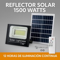 Reflector Solar LED 1500W para Exteriores con Panel y Control – Alta Potencia y Autonomía miniatura 1