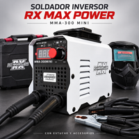 Soldador Inversor RX Max Power MMA-300 Mini Blanco | 300 A | 110V/220V | IGBT Inverter | Estuche y 2 Caretas | 2 Años de Garantía miniatura 1