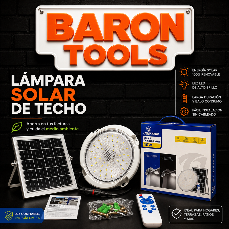 Lampara Solar LED de Techo 40W con Control Remoto y 3 Tonos de Luz foto 7