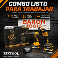 Combo TekTool 2 en 1 Original Taladro 1/2 (55Nm) + Pulidora 4"1/2 (850W) – 1 AÑO DE GARANTIA miniatura 5