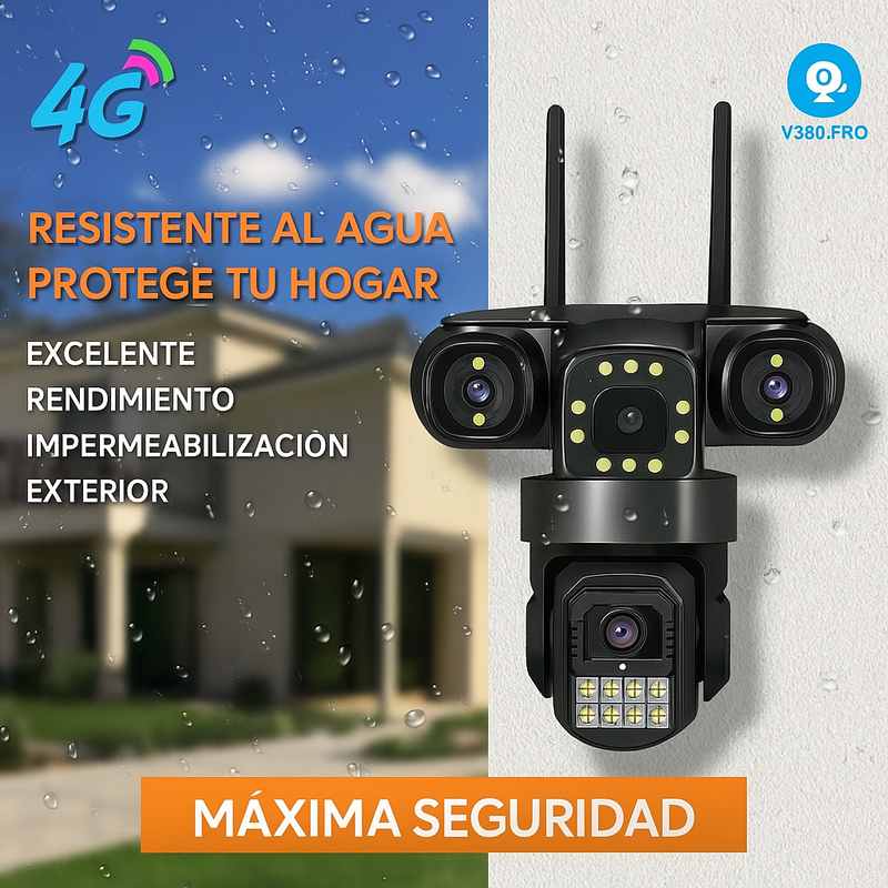 Seguridad Total - Cámara 3 Lentes WIFI Giratorios 360° foto 3