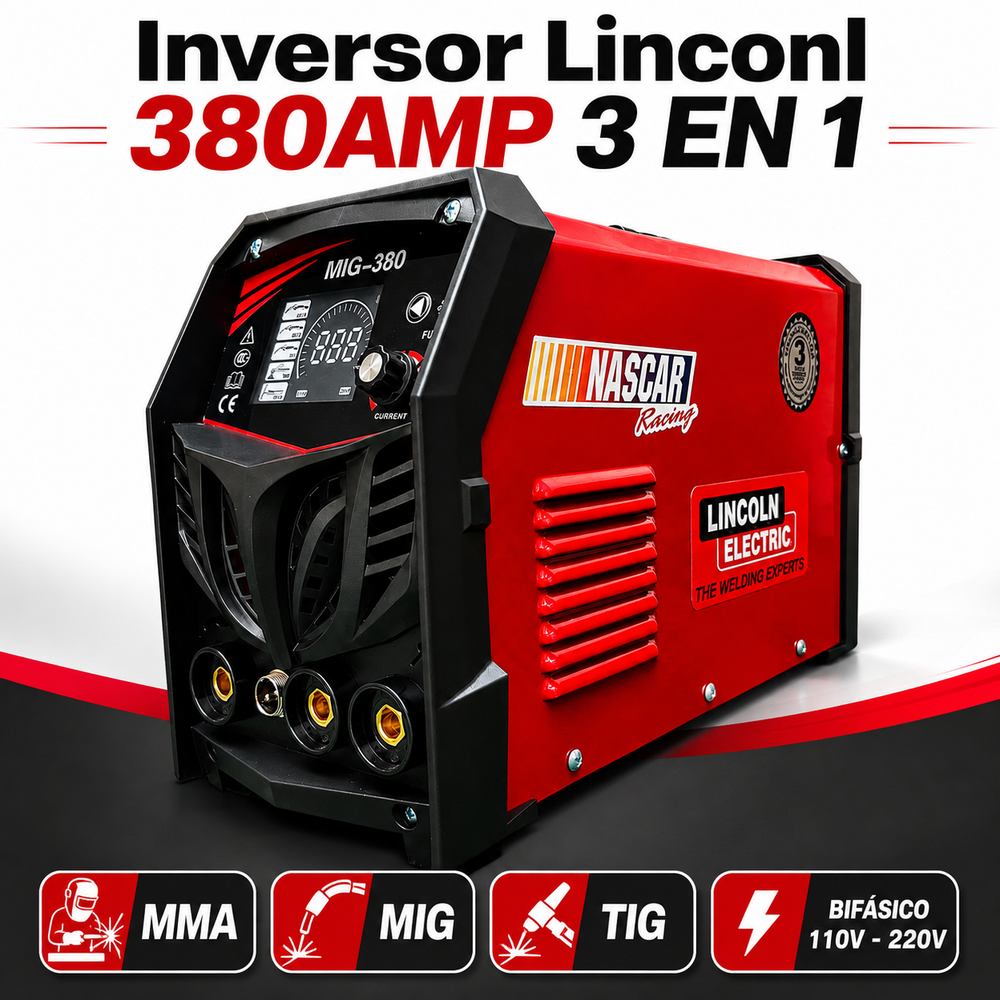 Inversor Multiproceso Lincoln Electric MIG-380A — MMA / MIG / TIG con Kit Completo - 1