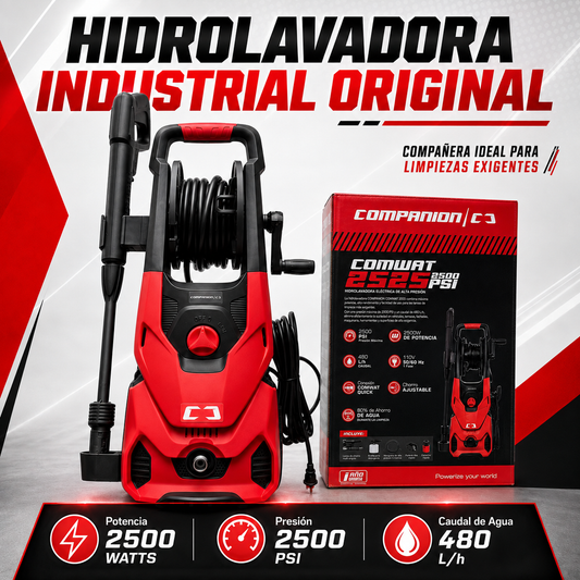 Hidrolavadora Industrial Companion C3 | 2500 PSI – 2500W de Potencia  – 480 L/h de Caudal | 1 Año de Garantía
