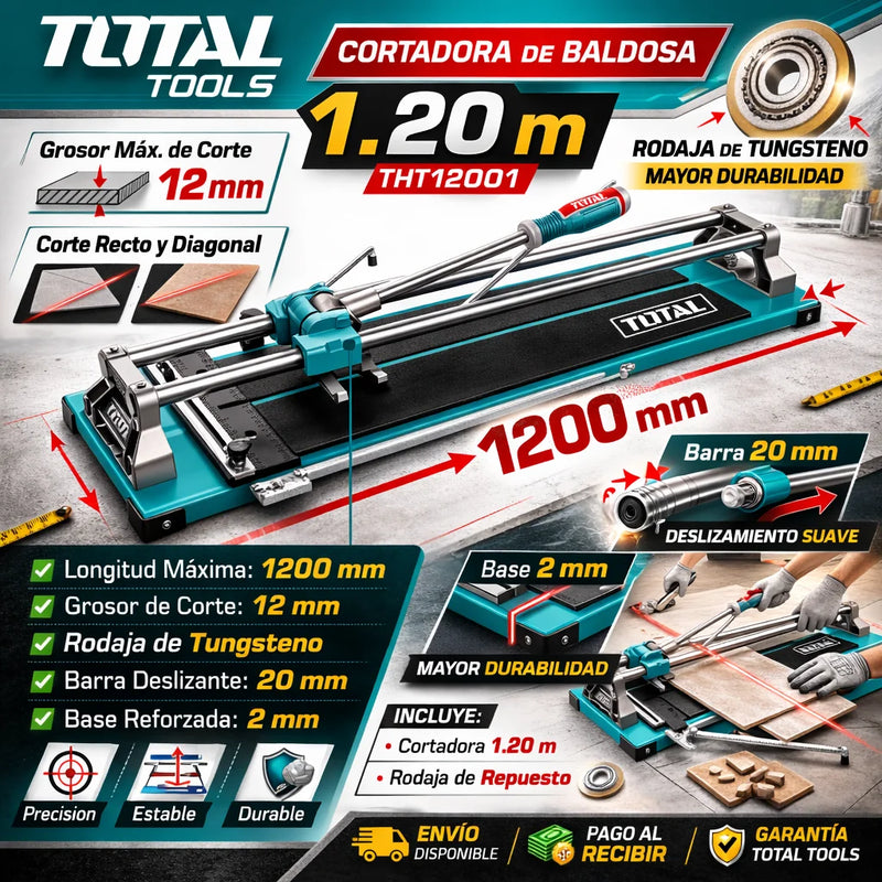 Cortadora de Baldosa Total 1.20 m (THT12001) – Rodaja de Tungsteno foto 1
