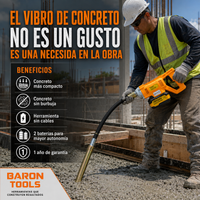 Vibrador de Concreto Inalámbrico 1800W PROTOOL – Concreto Firme y Sin Burbujas | 1 Año de Garantía miniatura 1