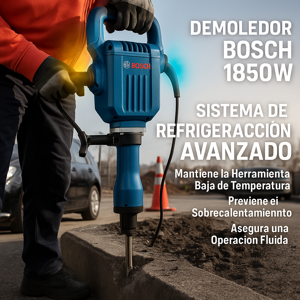Demoledor  Bosh 1850 W   Potencia Alemana para Trabajo Pesado con estuche metalico