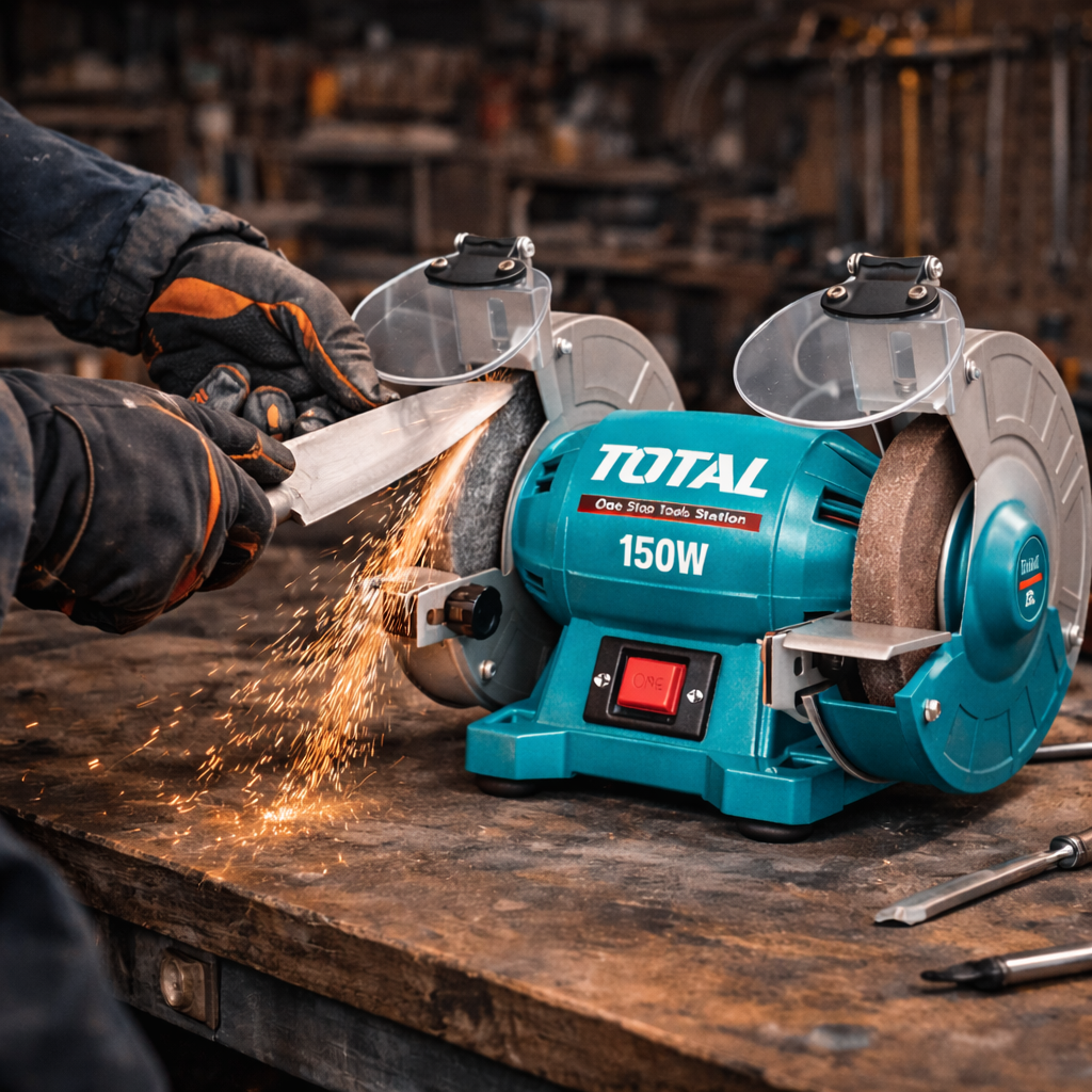 Esmeril de Banco TOTAL 6” 150W (UTBG15015) – 3450 RPM – 1 Año de Garantía