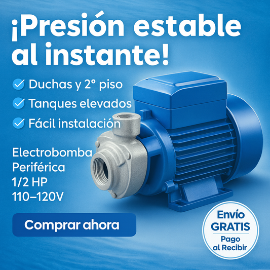 Bomba de Agua Periférica 1/2 HP — Ducha y tanques con presión