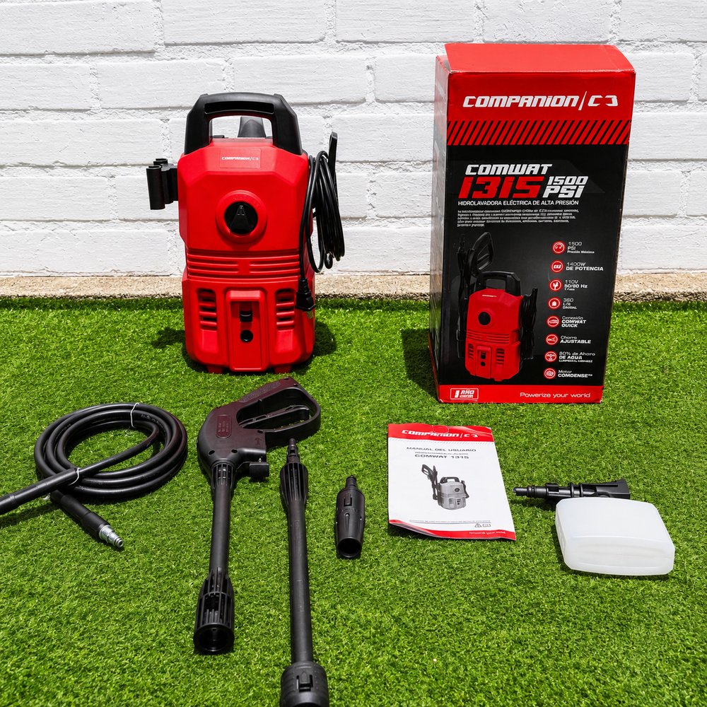 Hidrolavadora Eléctrica Companion C3 COMWAT 1315 — 1500 PSI · 1400W con Kit Completo - 9
