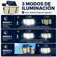 Aplique Solar LED 3 Cabezales con Sensor de Movimiento y Control Remoto miniatura 7