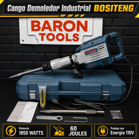 Demoledor Industrial BOSITENG Professional HEX-30 60 J — 1850 W con Maletín y 2 Cinceles | 1 Año de Garantía