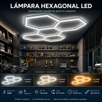 Lámpara Hexagonal LED BigLed 168W – 5 Hexágonos, 3 Tonos de Luz y 1 Año de Garantía miniatura 1