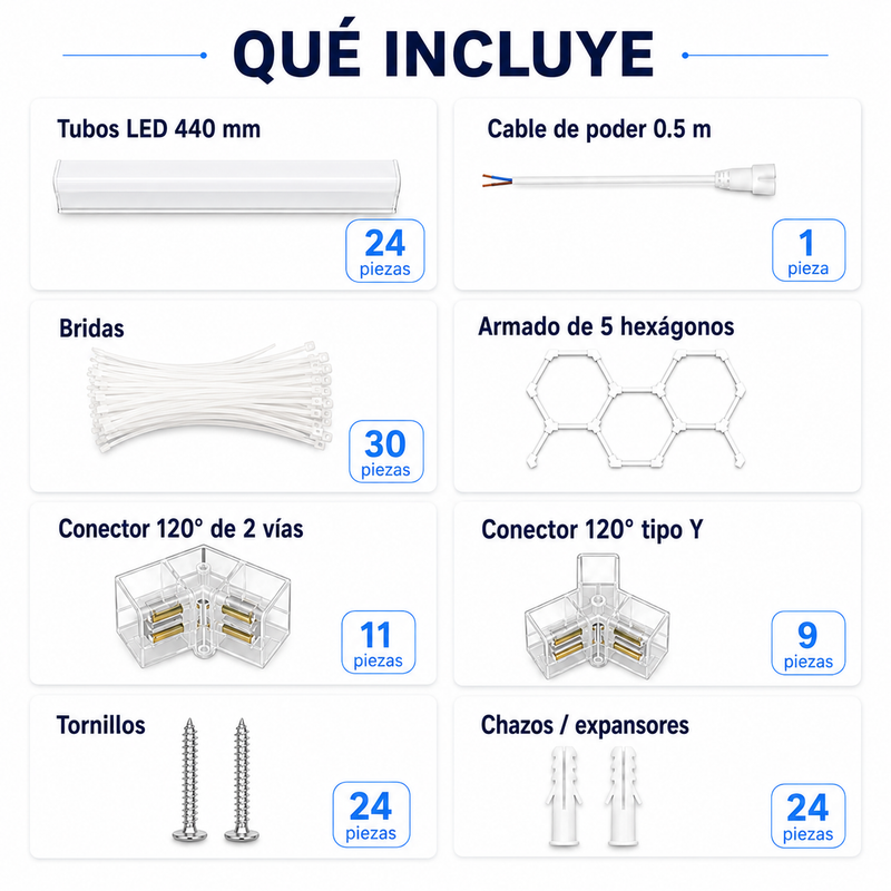 Lámpara Hexagonal LED BigLed 168W – 5 Hexágonos, 3 Tonos de Luz y 1 Año de Garantía foto 4