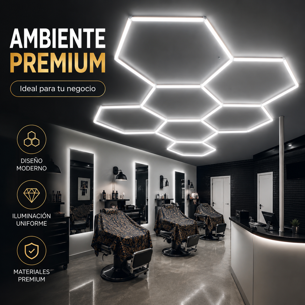 Lámpara Hexagonal LED BigLed 168W – 5 Hexágonos, 3 Tonos de Luz y 1 Año de Garantía - 8