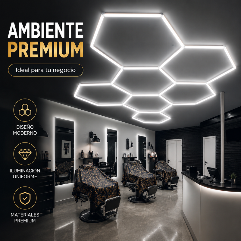 Lámpara Hexagonal LED BigLed 168W – 5 Hexágonos, 3 Tonos de Luz y 1 Año de Garantía foto 8